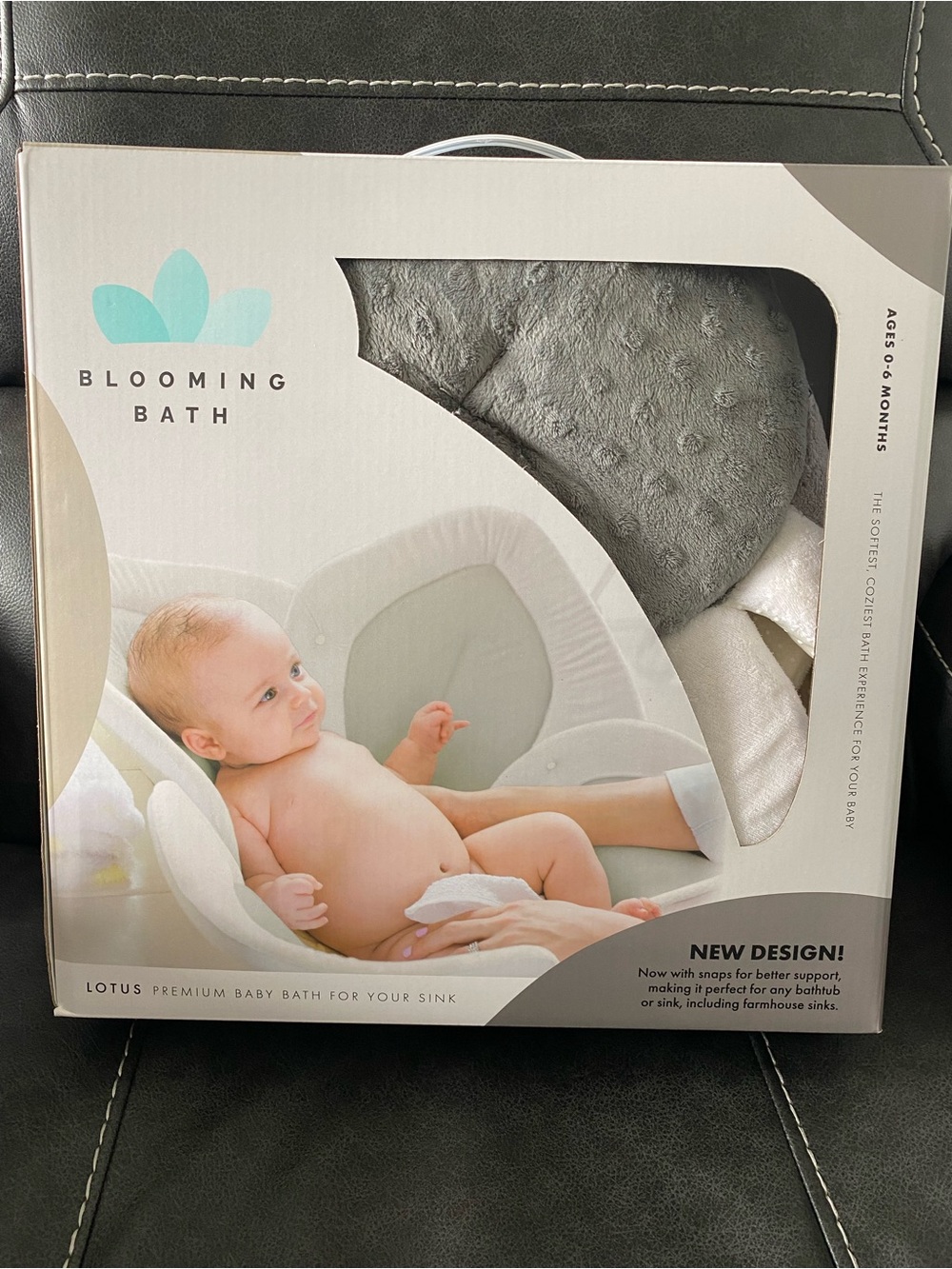 Lotus Premium Baby Bath - Gray and White